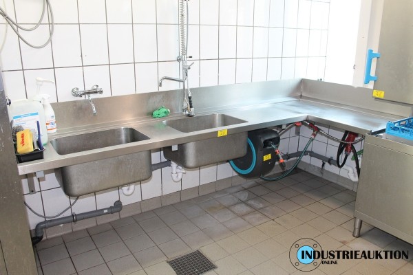 Zulauftisch für Spülmaschine mit 2 Becken á 75 l