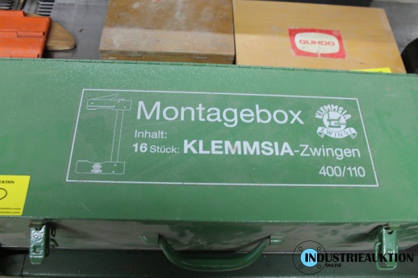 Montagebox m.6 Stück Klemmsia Zwingen