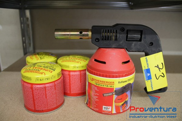 Bild Lötlampe mit 3 Ersatzkartuschen