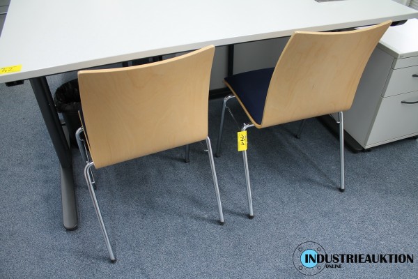 Besucherstühle Holz/Chrom